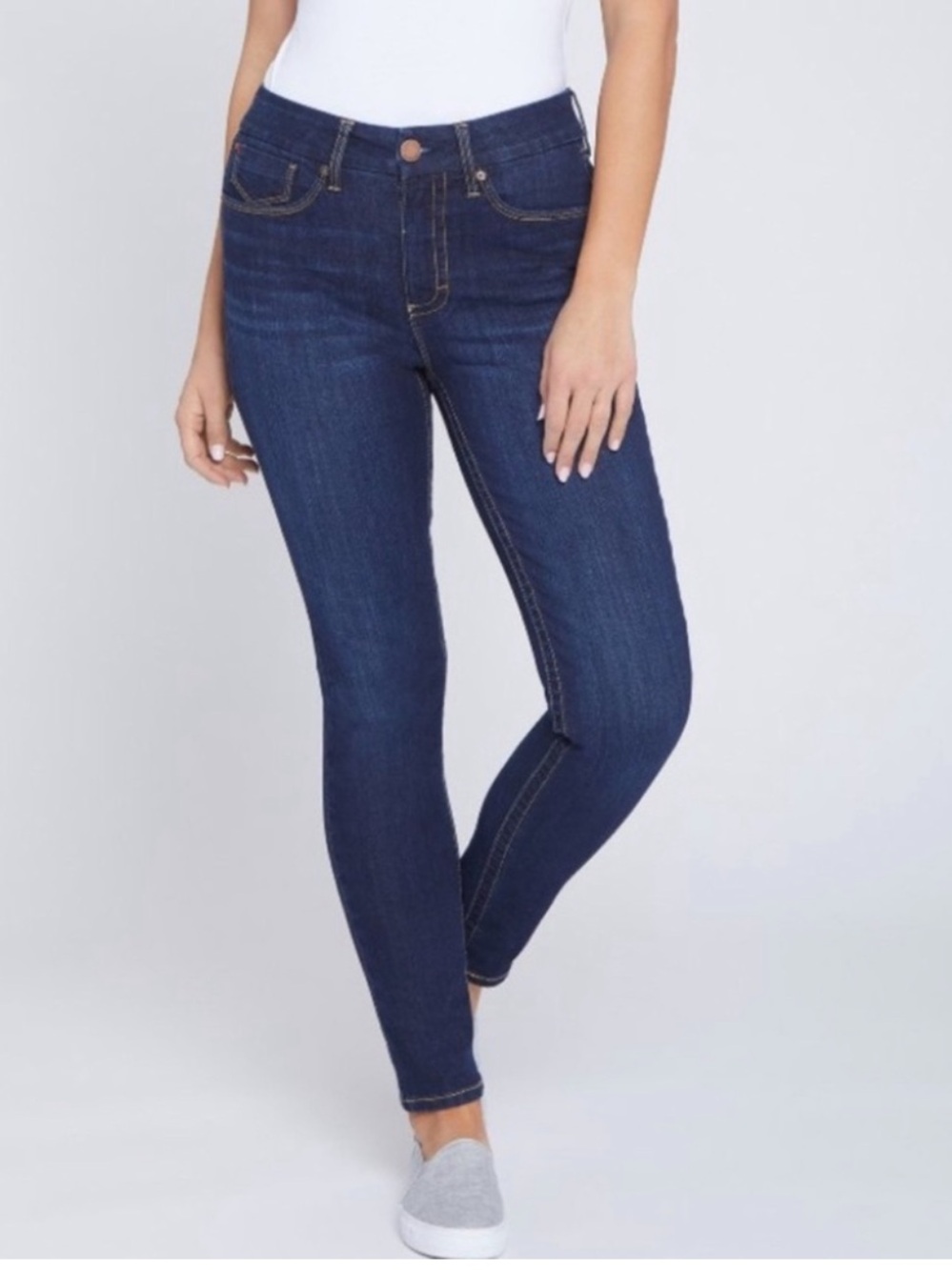 Seven7 Dark Indigo Tummy -Less High Rise Skinny Jeans